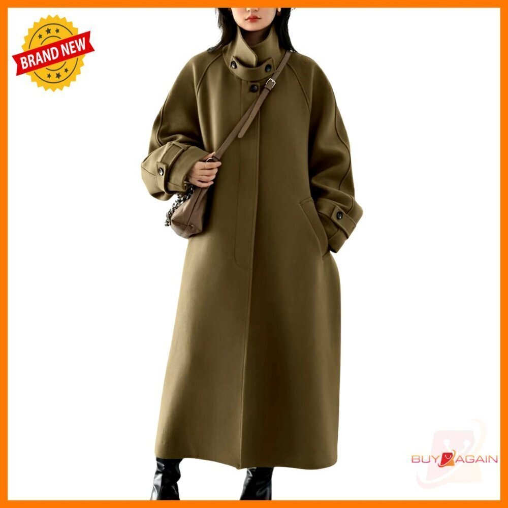 Wool Blend Overcoat Raglan Sleeve Business Chic Winter Elegant Minimal